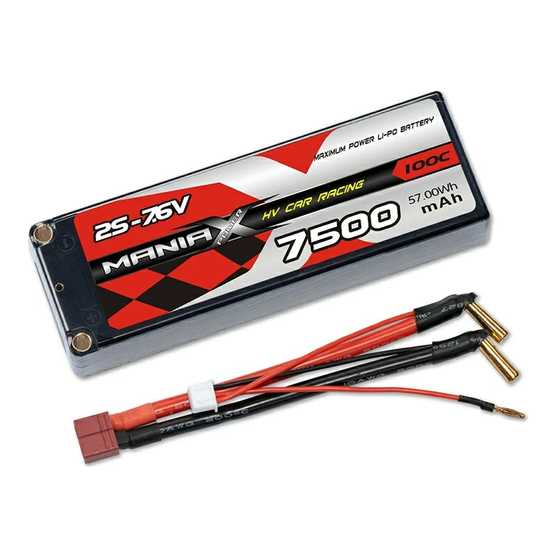 HV Lipo 2S-7.6V 7500mAh 100C Sert Kutu Yarış Araba Aküsü