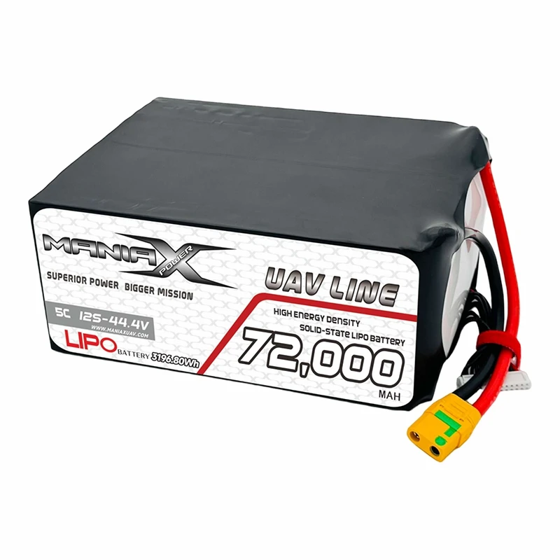 400Wh/Kg Katı-Durum Lipo 12S-44,4V 72.000mAh 5C Drone/ İHA/eVTOL/Çok Rotorlu Pil
